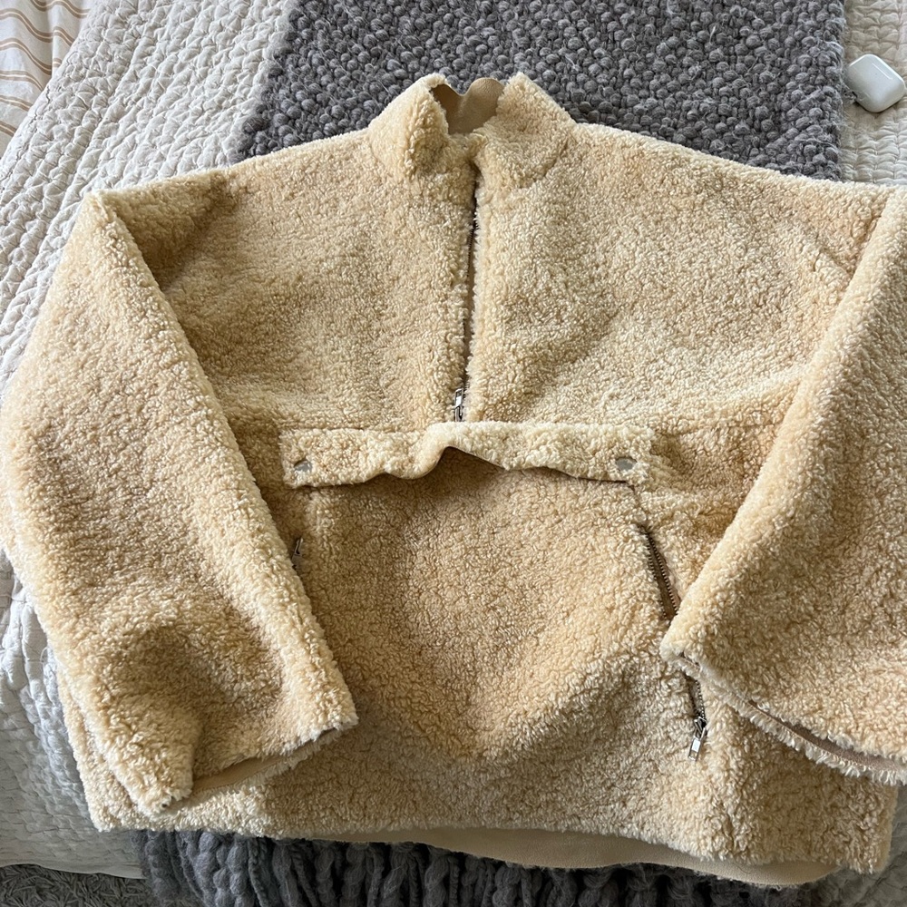 The Frankie Shop Cream Teddy Jacket
